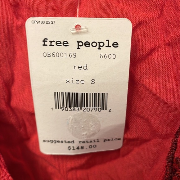 NWT Free People Cora Embroidered Mini Dress/Tunic in Red Small - Picture 5 of 6